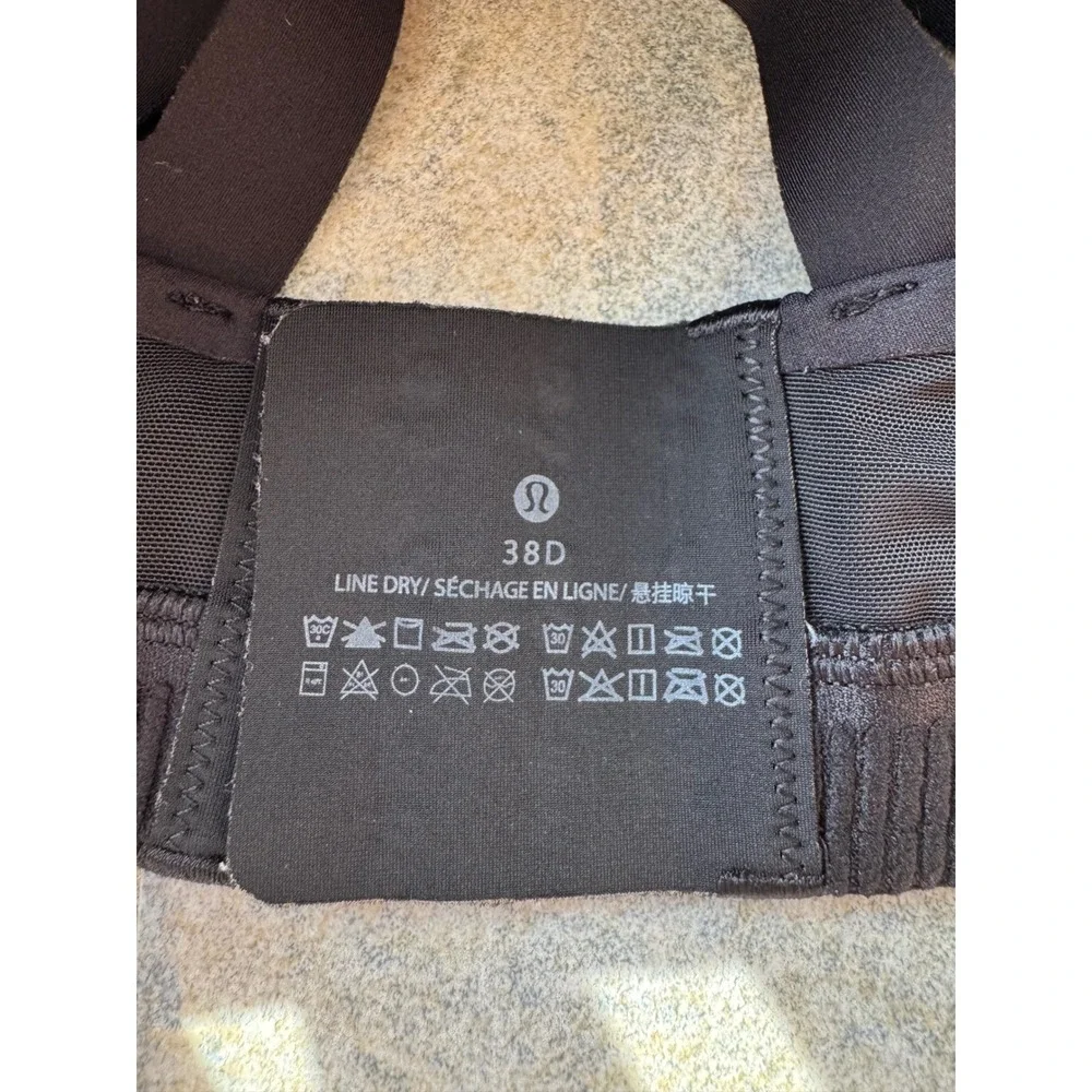Lululemon AirSupport Bra Black Size 38D High Impact Running‎ Sports Bra
